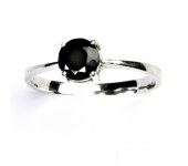 Zlatý prstýnek, bílé zlato, přírodní černý spinel, prsten ze zlata, T 1252 