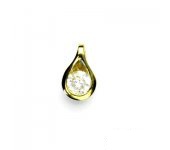 Zlatý přívěsek, žluté  zlato, přívěsek s čirým zirkonem,  VP 43