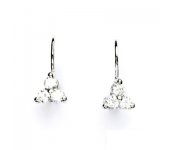 Zlaté náušnice, bílé zlato, náušnice s čirými zirkony, VE 135