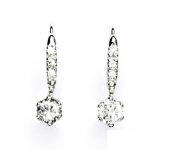 Zlaté náušnice, bílé zlato, náušnice se zirkony, čirý zirkon, VE 10 