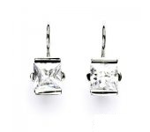 Zlaté náušnice, bílé zlato, náušnice s čirými zirkony, VE 182