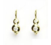 Zlaté náušnice, žluté zlato, čiré zirkony, náušnice ze zlata, NK 1122