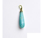 Zlatý přívěsek, žluté zlato, přírodní amazonit menší, P 41