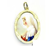Zlatý přívěsek, žluté zlato, porcelánová Madonka, Panna Marie, P 158 (M-6)