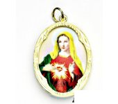 Zlatý přívěsek, žluté zlato, porcelánová Madonka, Panna Marie, P 158 (M-7)