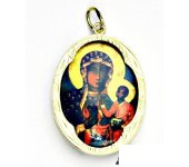 Zlatý přívěsek, žluté zlato,porcelánová Black Madona Čenstochova, P 158 