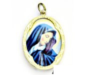 Zlatý přívěsek, žluté zlato,porcelánová Madonka, Panna Marie, P 158 (M-1 zvětšená)