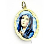 Zlatý přívěsek, žluté zlato,porcelánová Madonka, Panna Marie, P 158  (M-3 zvětšená)