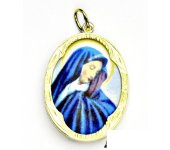 Zlatý přívěsek, žluté zlato,porcelánová Madonka, Panna Marie, P 158  (M-1) 