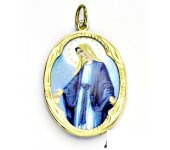 Zlatý přívěsek, žluté zlato,porcelánová Madonka, Panna Marie Zázračná, (M-5) P 158