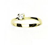 Zlatý prsten, žluté zlato, zásnubní prstýnek, prsten se zirkonem, T 1204