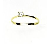 Zlatý prsten, žluté zlato, zásnubní prstýnek, prsten se zirkonem, T 1410