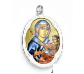 Zlatý přívěsek, bílé zlato,porcelánová Madonka, Madonna Di San Luca, P 158