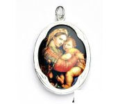 Zlatý přívěsek, bílé zlato,porcelánová Madonka, Madonna Della Seggiola, P 158  