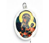 Zlatý přívěsek, bílé zlato,porcelánová Black Madona Čenstochova, P 158 