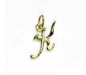 Zlatý přívěsek, písmeno K, žluté zlato, zlaté písmenko, P 437  