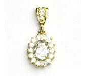 Zlatý přívěsek Kate, žluté zlato,čiré zirkony, přívěsek se zirkony, P 1507/2  