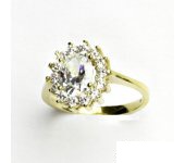 Zlatý prsten, žluté zlato,Kate, čiré zirkony, prstýnek se zirkony, T 1507 