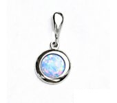 Zlatý přívěsek, bílé zlato, světle modrý syntetický opál, P 1472/22 
