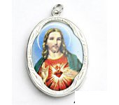 Zlatý přívěsek, bílé zlato, porcelánová Madonka, Ježíš, P 158 (J-1) 