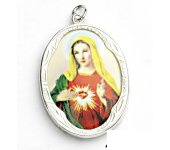 Zlatý přívěsek, bílé zlato, porcelánová Madonka, Panna Marie, P 158 (M-7) 