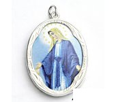 Zlatý přívěsek, bílé zlato,porcelánová Madonka, Panna Marie Zázračná, (M-5) P 158