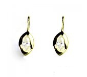 Zlaté náušnice, žluté zlato, náušnice s čirými zirkony, NK 1119