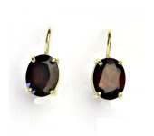 Zlaté náušnice, žluté zlato, náušnice s přírodním granátem, NK 1244