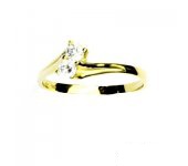 Zlatý prsten, žluté zlato, prstýnek s čirými zirkony, T 1393