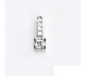 Zlatý přívěsek, bílé zlato, čiré zirony, přívěsek se zirkony, VP 117