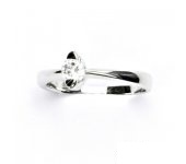 Zlatý prstýnek, bílé zlato, prsten se zirkonem, VR 113 