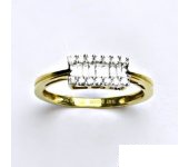 Zlatý prsten s diamanty, briliant, prstýnek, žluté zlato, diamant, vel. 54, 2,4 g