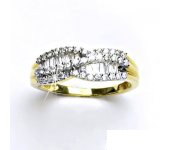 Zlatý prsten s diamanty, briliant, prstýnek , žluté zlato, diamant, vel. 55, 4 g 