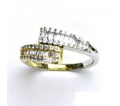 Zlatý prsten s diamanty, briliant, prstýnek, kombinace zlata, diamant, vel. 55, 5,02 g