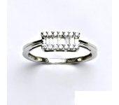 Zlatý prsten s diamanty, briliant, prstýnek, bílé zlato, diamant, vel. 54, 2,06 g