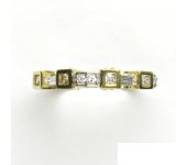 Zlatý prstýnek, žluté zlato, prsten s čirými zirkony, vel. 51,  2,83 g