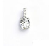 Zlatý přívěsek s čirými zirkony, přívěšek ze zlata, bílé zlato, VP 31