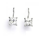 Zlaté náušnice, bílé zlato, náušnice s čirými zirkony, VE 130 