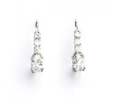 Zlaté náušnice, bílé zlato, náušnice s čirými zirkony, VE 15