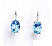 Zlaté náušnice,bílé zlato,náušnice s přírodním topazem swiss, NK 1245
