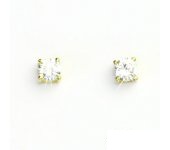 Zlaté náušnice, žluté zlato, náušnice s čirými zikony, VE 34