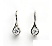 Zlaté náušnice, bílé zlato, čirý zirkon, naušnice, VE 5 