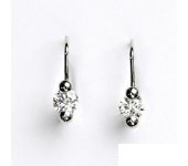 Zlaté náušnice, bílé zlato, náušnice s čirým zirkonem, VE 4