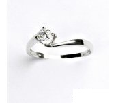 Zlatý prsten s diamantem 0,22 ct, bílé zlato, VR 282