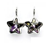 Zlaté náušnice,bílé zlato,hvězdičky,Swarovski krystal vitrail light, NK 1325
