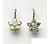 Zlaté náušnice, žluté zlato, náušnice ze zlata, kytičky, NK 1444