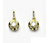 Zlaté náušnice, čirý zirkon, žluté zlato, dětské náušnice NK 1380
