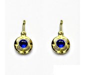 Zlaté náušnice,spinel, žluté zlato, dětské náušnice NK 1380 