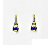 Zlaté náušnice, spinel, žluté zlato, dětské náušnice VE 178