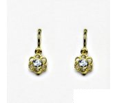 Zlaté náušnice, akvamarin, žluté zlato, dětské náušnice VE 197